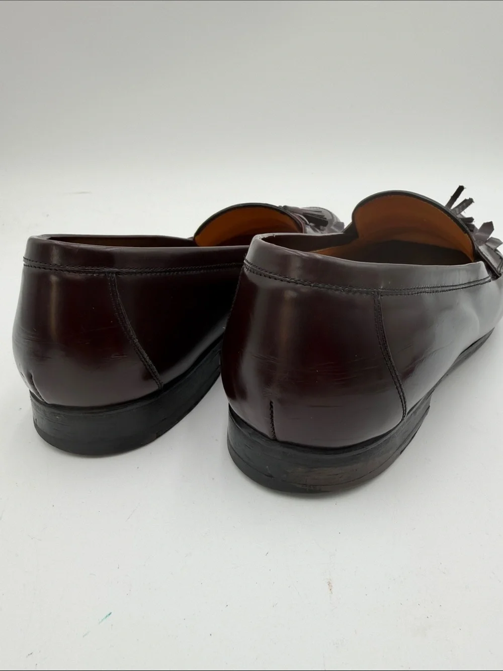 MEZLAN sz12 Kiltie Tassel Loafers Dark Brown Classic Dress Shoes Quiet Luxury